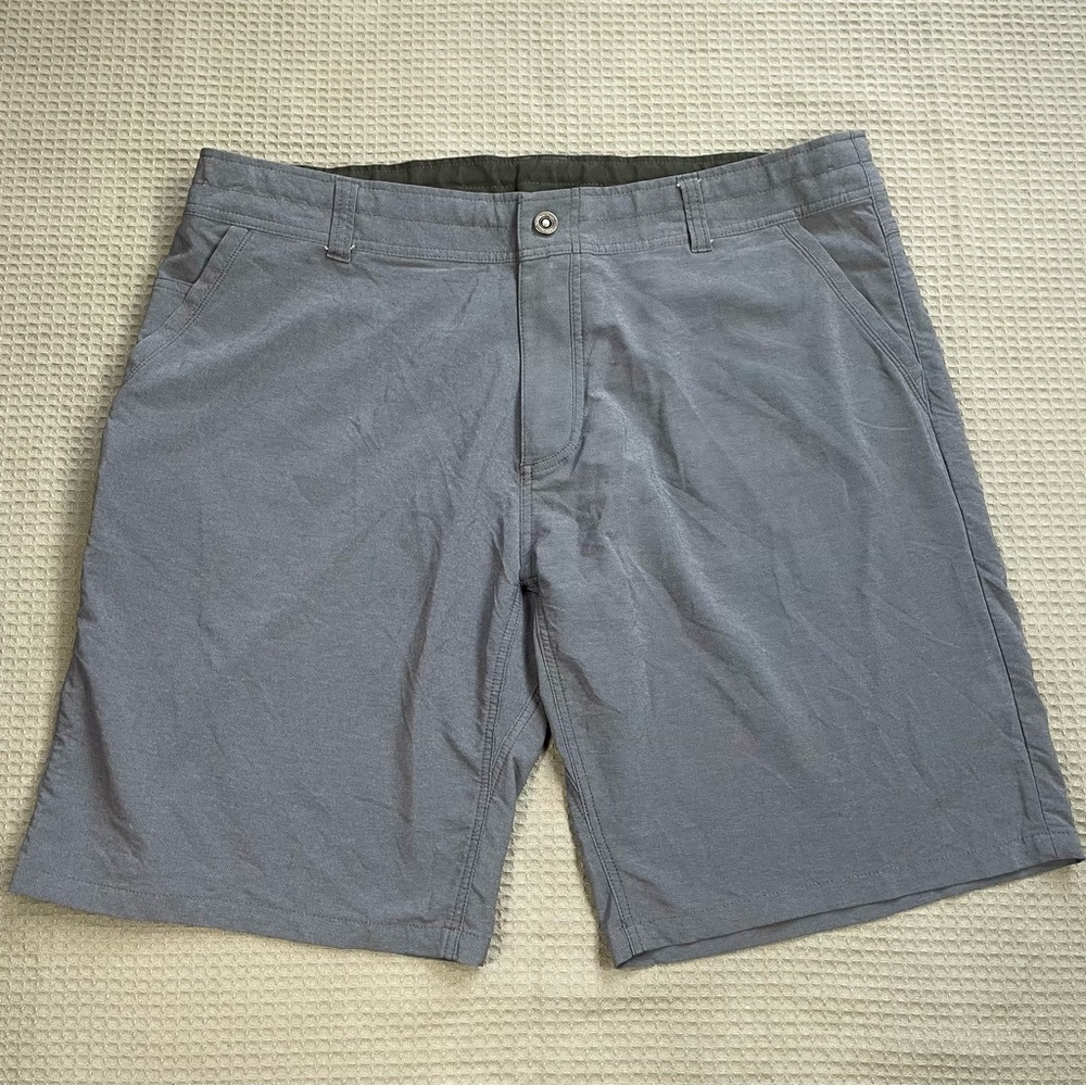 Kuhl Shift Amphibia Hybrid Shorts 42 Men’s Blue Gray Nylon Stretch